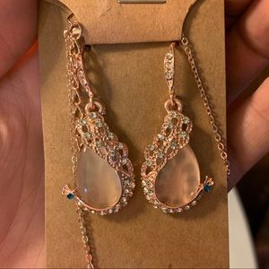 Rose Gold Earrings and Necklace